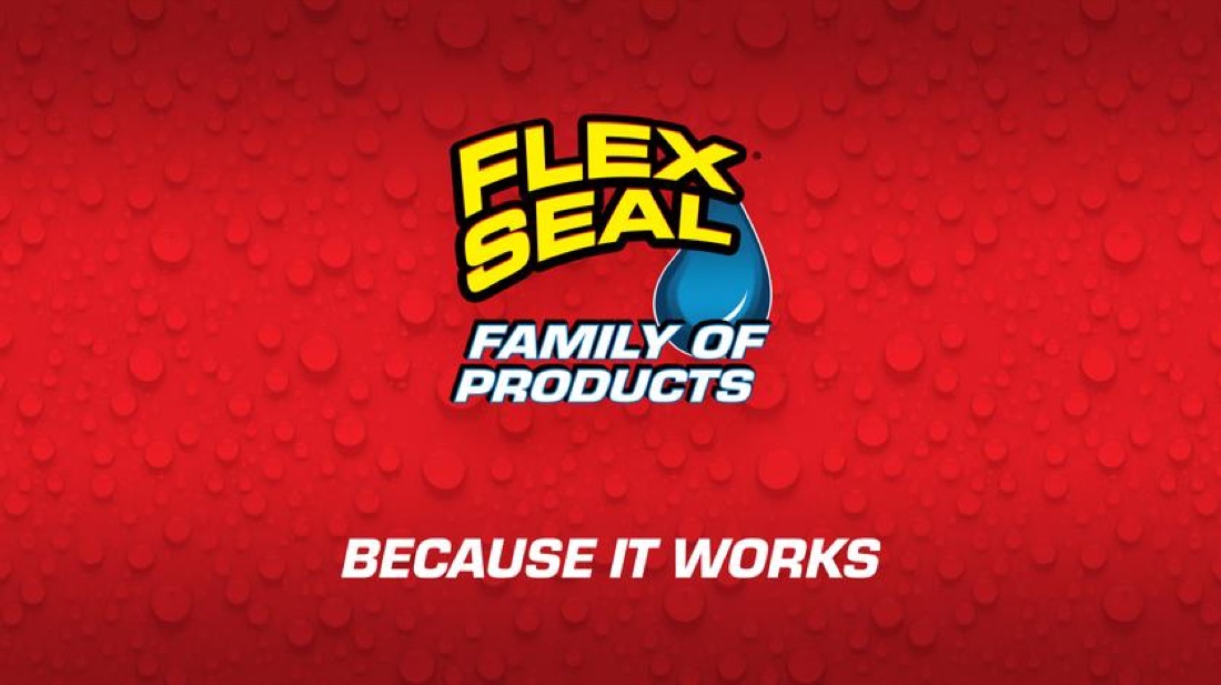 Flex Seal Family of Products key art with the tagline Because It Works