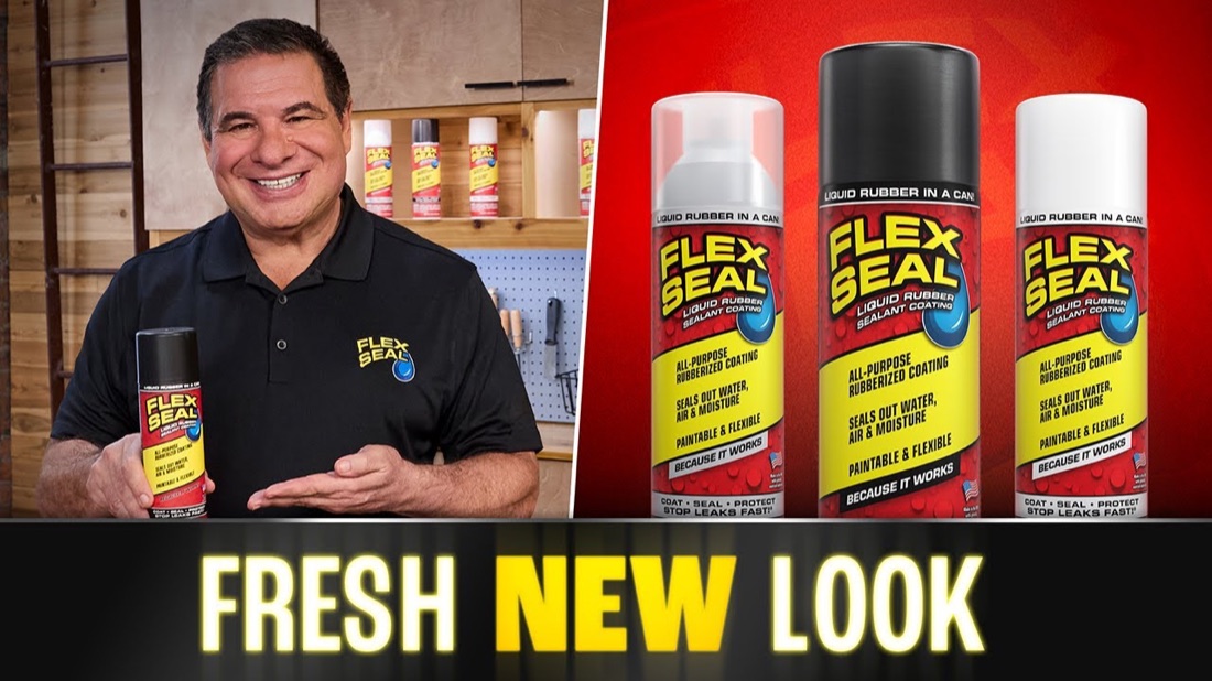 Phil Swift presenting the Flex Seal family fresh new look in a video still