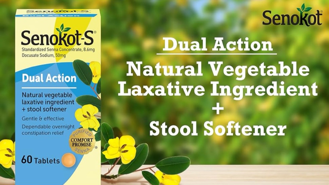 Senokot-S dual action natural laxative packaging