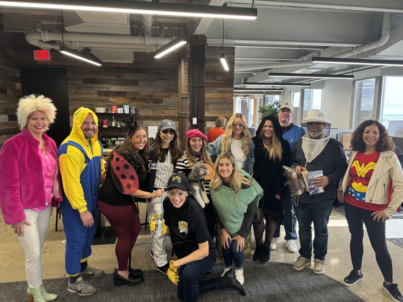 The team in costume at the SoNo office